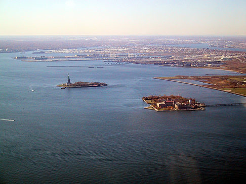 Blick auf den Hafen von New York